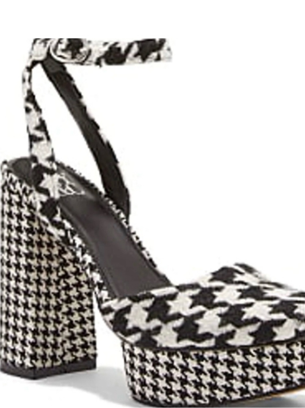 New York & Company Black and White Houndstooth Platform Sandals
